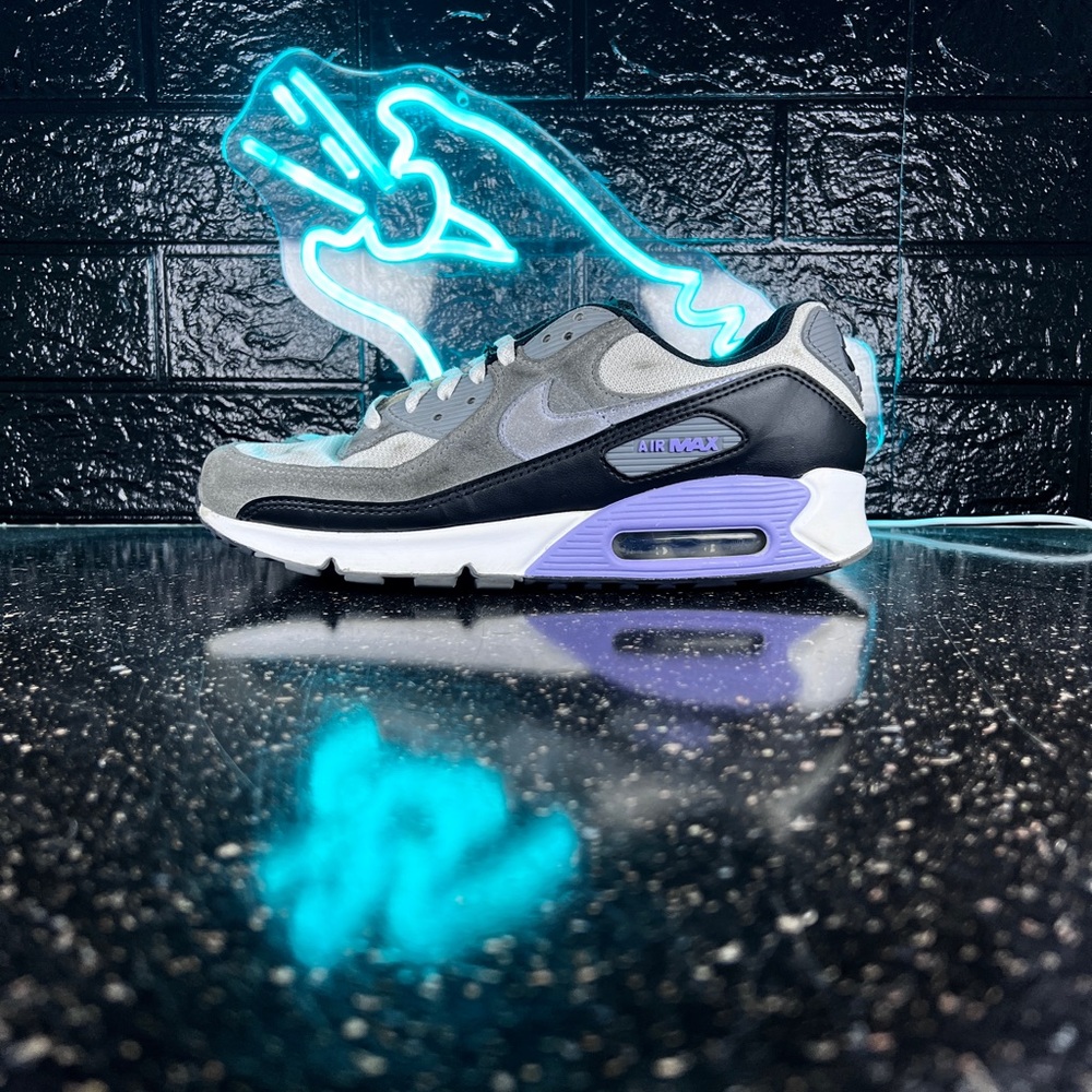 Nike Air Max 90 Men’s Leather Suede Shoes Sneakers Grey Black DM0029-014 - 9
